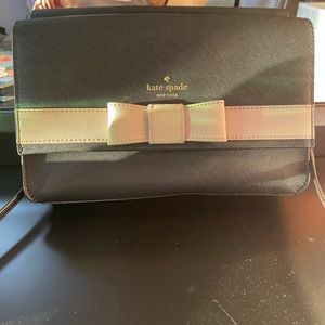 Kate Spade black crossbody with bow